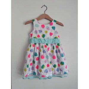 Polka Dot Toddler Dress, 2T Easter Dress, Spring Dress